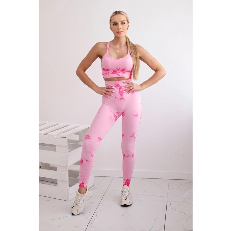 MladaModa Športový set topu s ramienkami a push-up legín model 82378 53200362