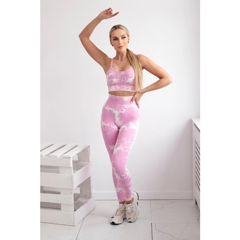 MladaModa Športový set topu s ramienkami a push-up legín model 82378 53200364
