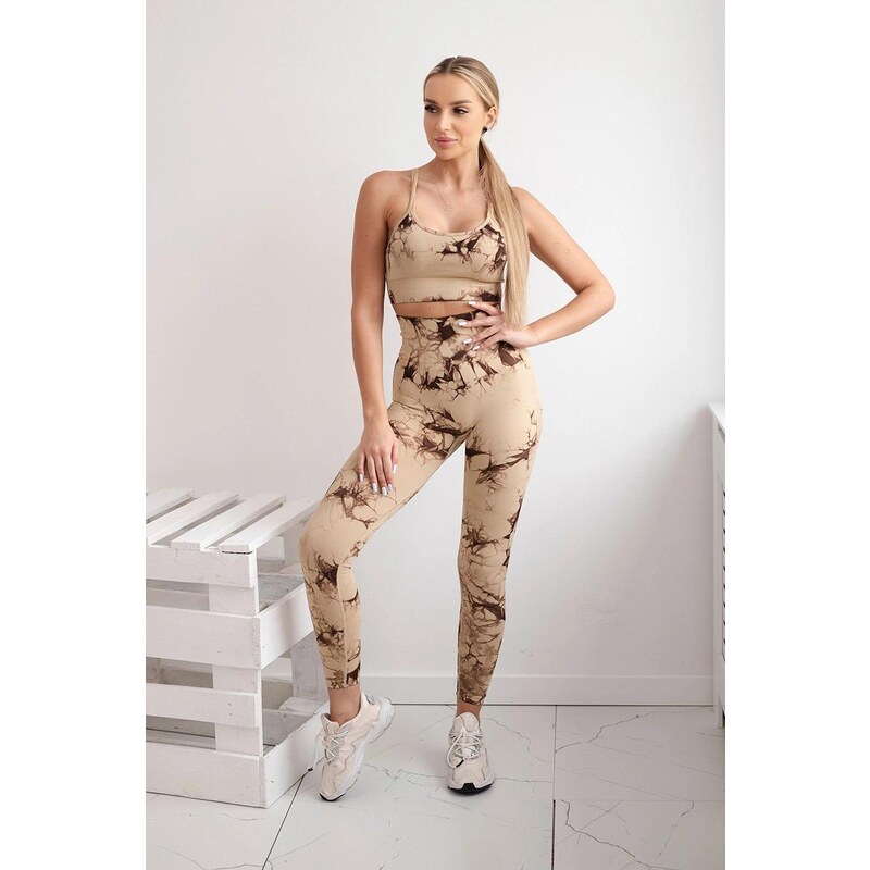 MladaModa Športový set topu s ramienkami a push-up legín model 82378 53200366