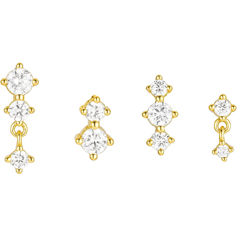 Olivie Strieborné náušnice 4 ks GOLD 8836 53031017