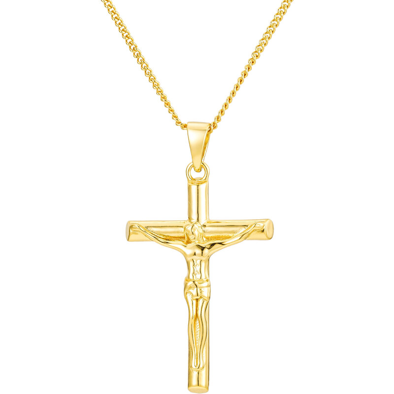 Olivie Strieborný náhrdelník KRÍŽ S JEŽIŠOM GOLD 8879 53199068