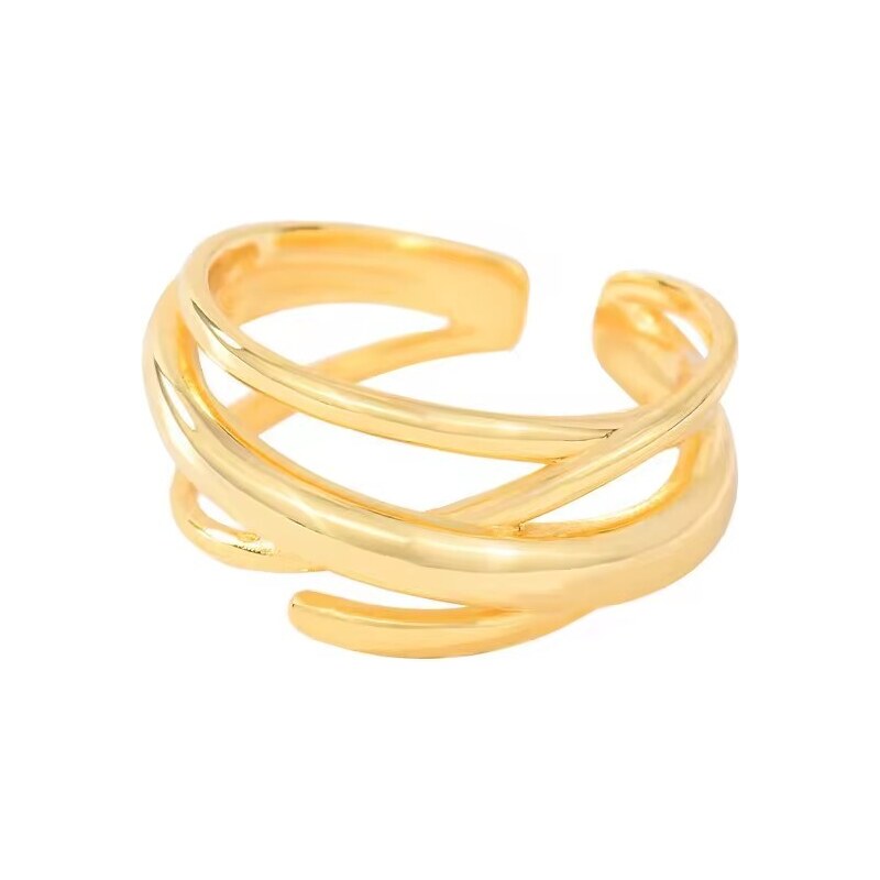 MAJYA Strieborný nastaviteľný prsteň RAFFAELLA pozlátený 10962 64581994