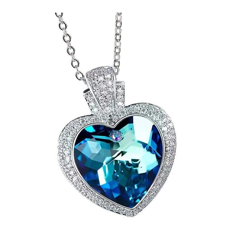 Glory Náhrdelník Kate s modrým krištáľovým srdcom 996 53228413