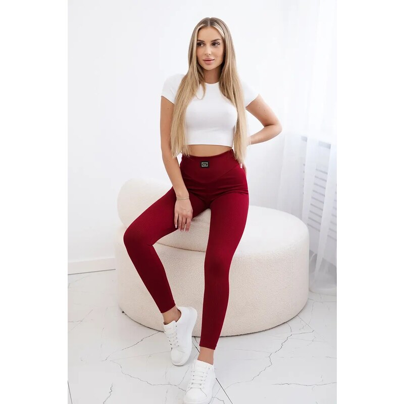 Kesi Ribbed leggings burgundy 60708900