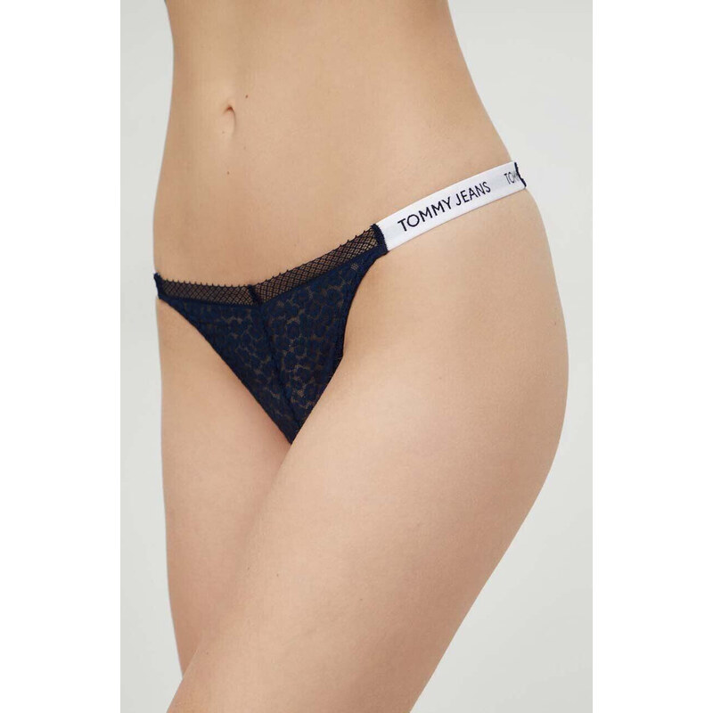 Dámske tangá HIGH LEG THONG UW0UW05160 C1G tm. modrá - Tommy Hilfiger 53256783