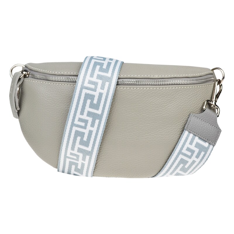 Sivá kožená talianska crossbody kabelka Reni Grande Grigia Nuvole s 53267879