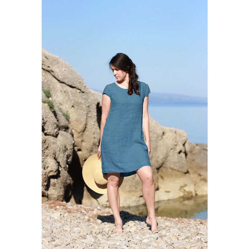 Glara Dámske lanové letné šaty 25193603