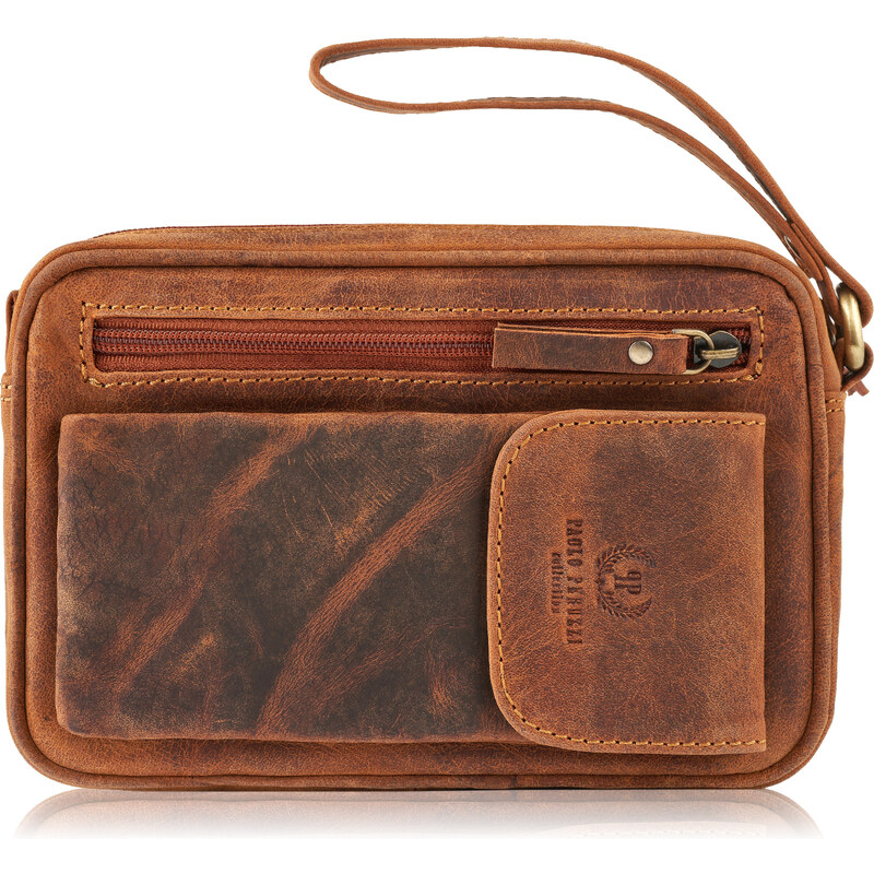 PAOLO PERUZZI Pánska taška etue Vintage T-56-LBR | hnedá T-56-LBR 53268606