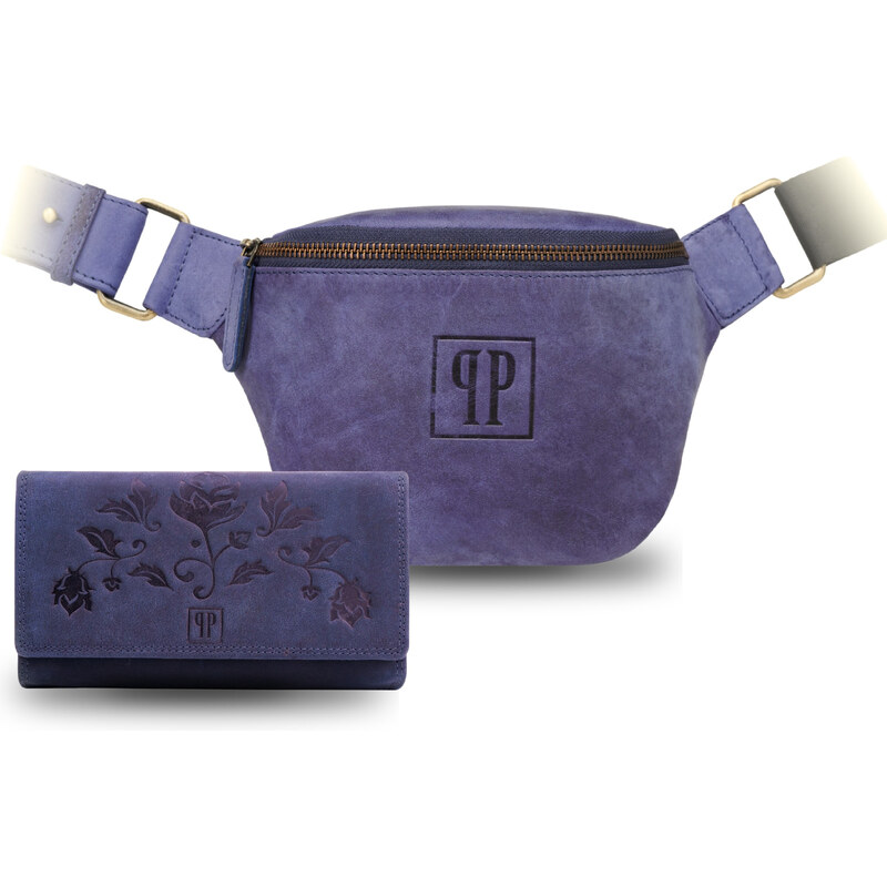 Paolo Peruzzi Dámsky set kožená peňaženka + ľadvinka ZUP-106-HDB | 53268654