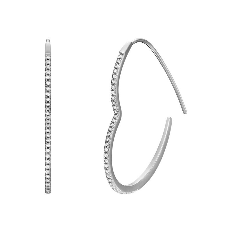 Fossil Pôvabné srdiečkové náušnice s kryštálmi JA7231040 66594477