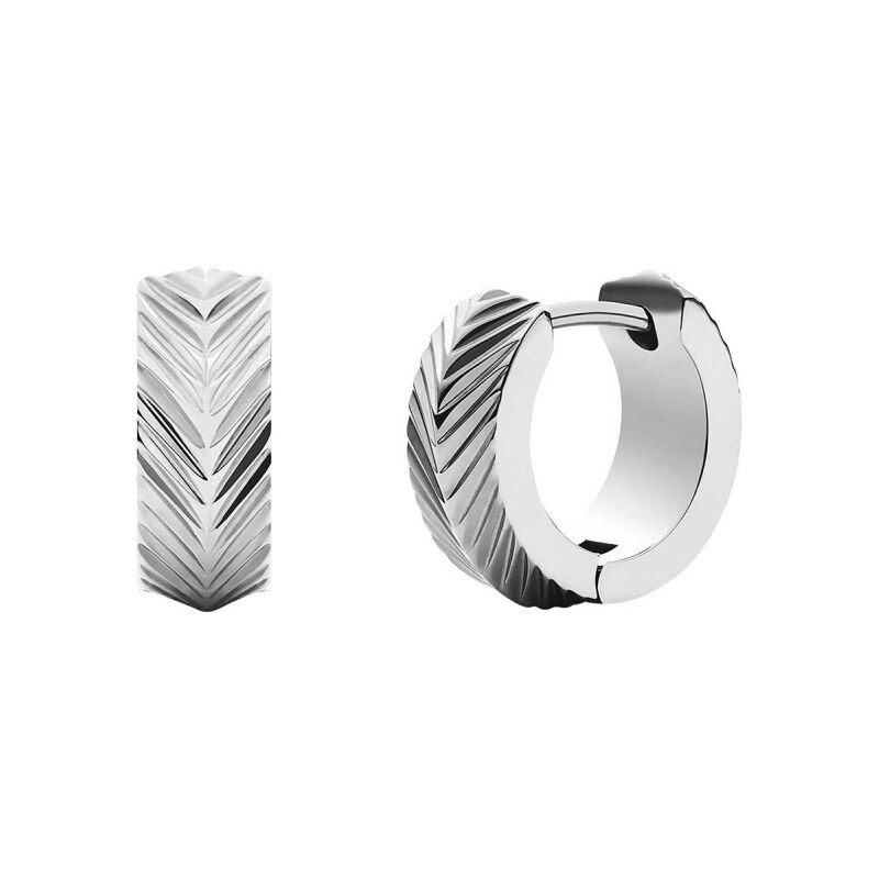 Fossil Elegantné oceľové kruhové náušnice Harlow JF04666040 66579368