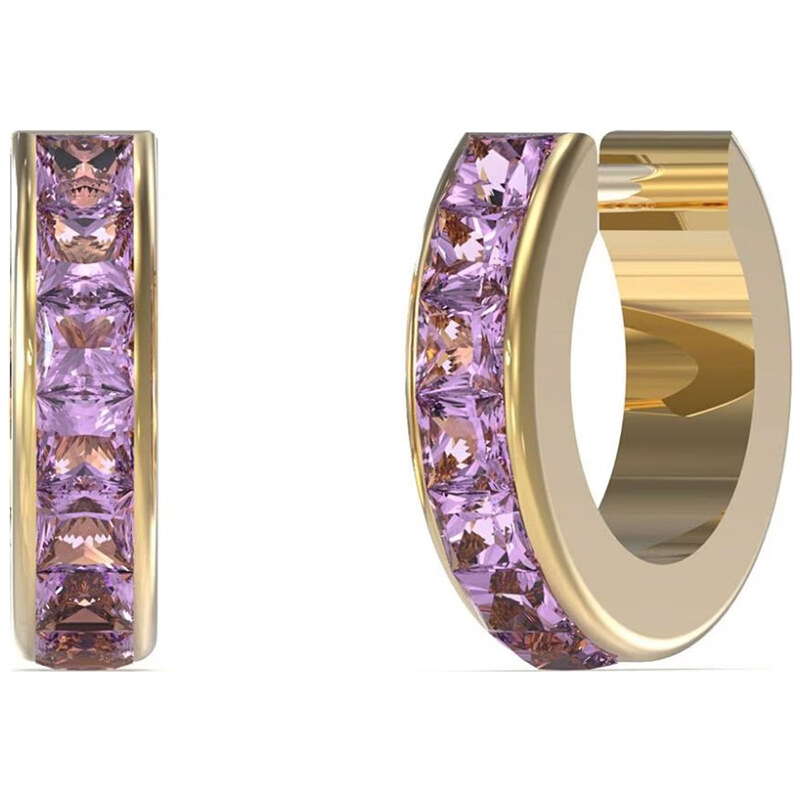 Guess Nadčasové pozlátené náušnice s kryštálmi Huggie Me 66592873