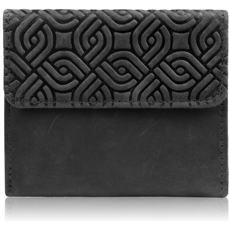 Paolo Peruzzi Dámska vintage kožená peňaženka malá T-114-HBL | čierna 53283064