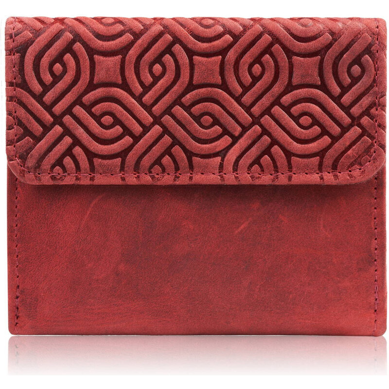 Paolo Peruzzi Dámska vintage kožená peňaženka malá T-114-HRD | červená 53283065