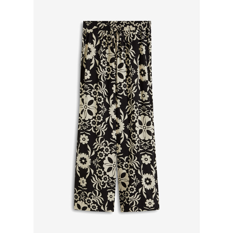 bonprix Nohavice Marlene z padavej viskózy, farba čierna 53338844