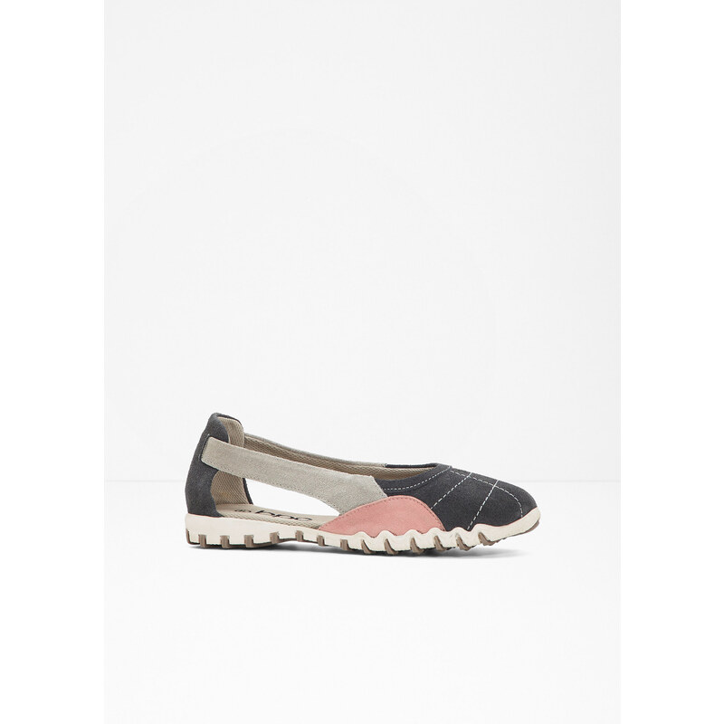 bonprix Kožené baleríny, farba šedá 44741892