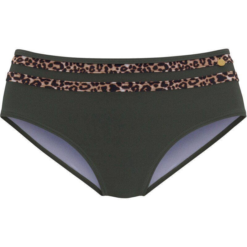LASCANA Bikinové nohavičky Adelin telová / hnedá / tmavozelená / 54353241
