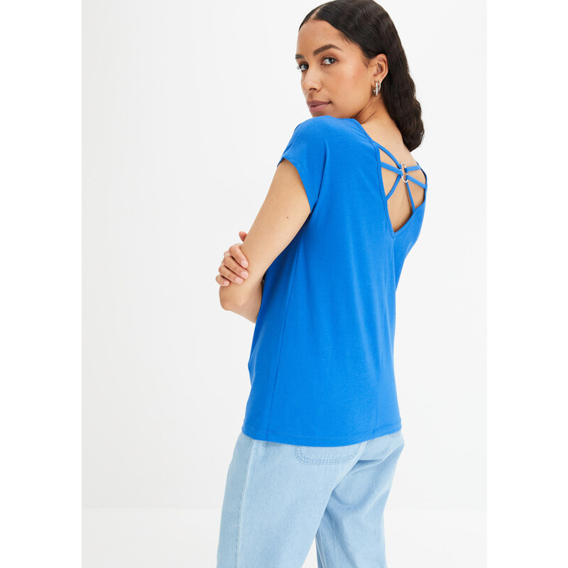 bonprix Tričko z čistej bavlny, farba modrá 53339018