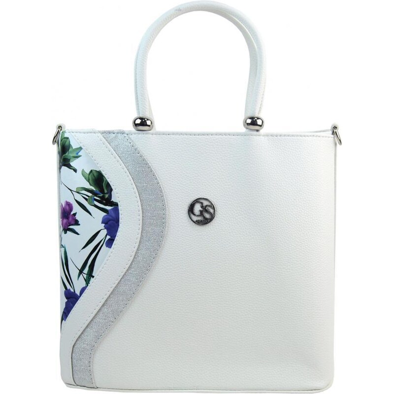 GROSSO Biela matná dámska kabelka s decentným kvetinovým vzorom 53350646