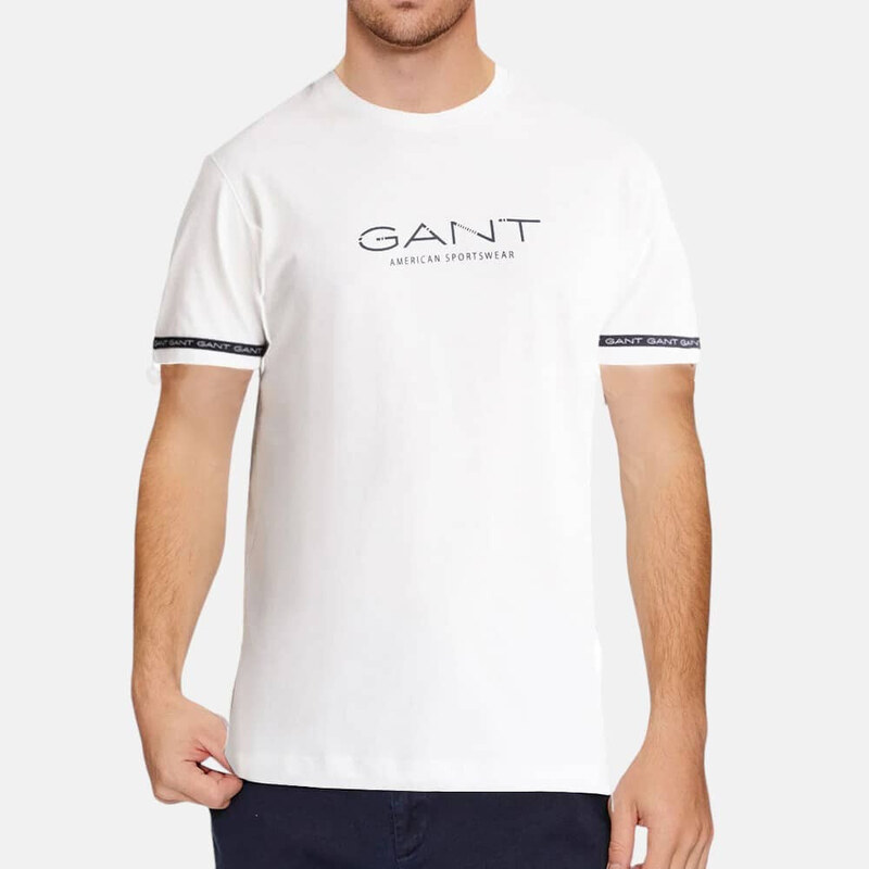 Pánské bílé triko Gant 55852 53351407