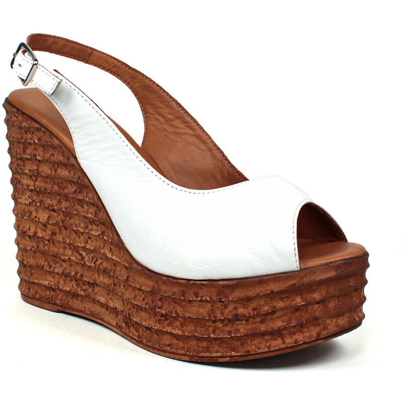 Secretshoes Kožené sandále na platforme 53354056