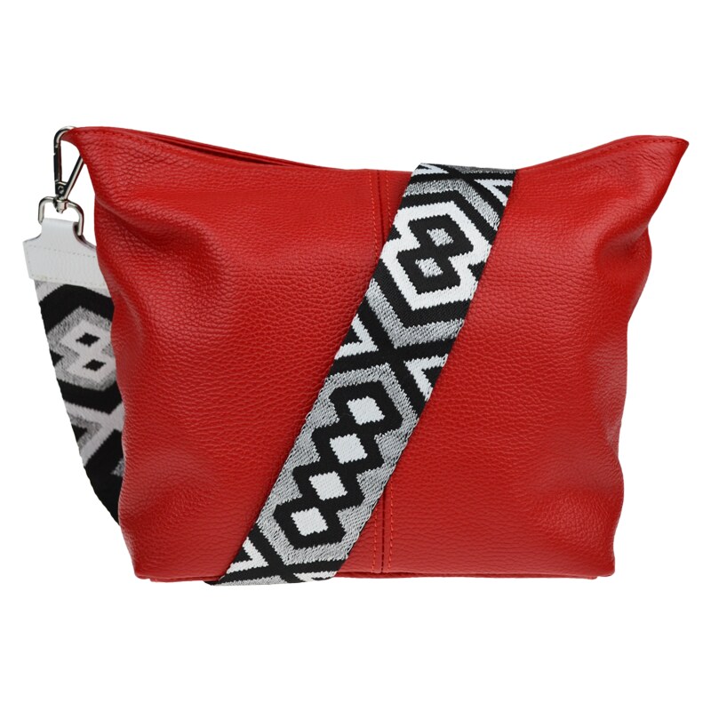 Červená kožená talianska crossbody kabelka Prisca Rossa Chiaro s 53369977