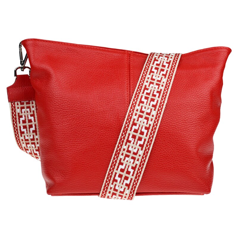 Červená kožená talianska crossbody kabelka Prisca Rossa Chiaro s 53369973