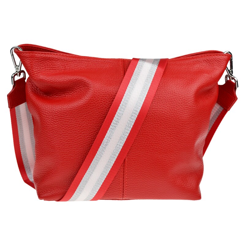 Červená kožená talianska crossbody kabelka Prisca Rossa Chiaro s 53369974