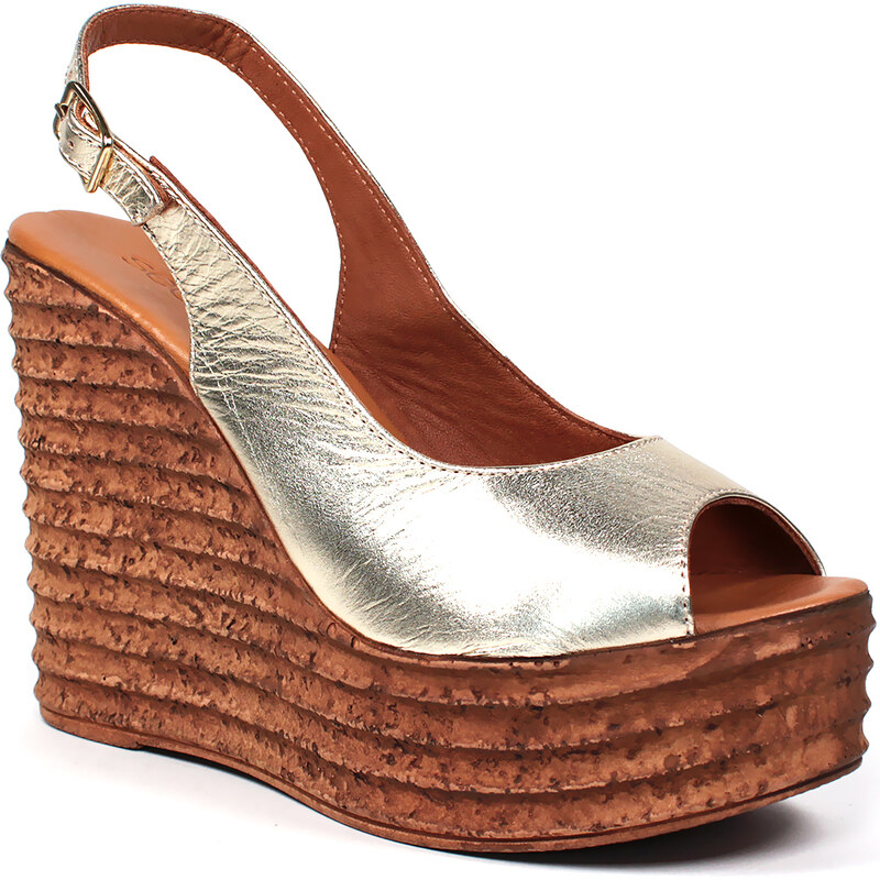 Secretshoes Kožené sandále na platforme 53359510