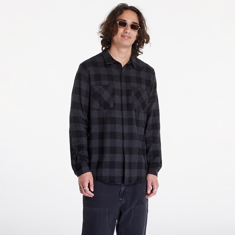 Košeľa Urban Classics Checked Flanell Shirt Grey / Black M 47100624