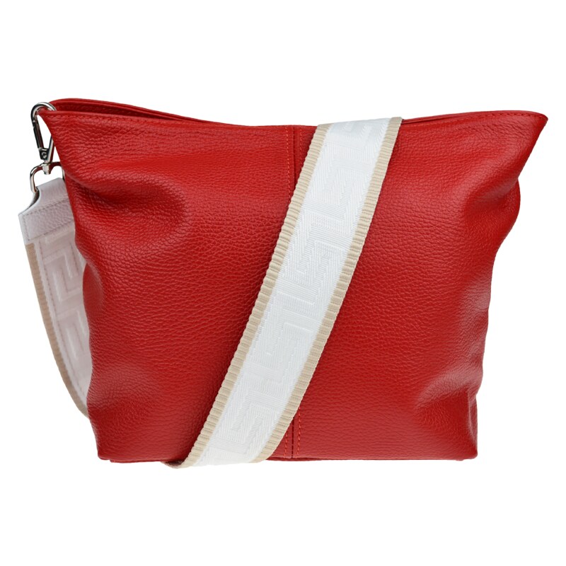 Červená kožená talianska crossbody kabelka Prisca Rossa Chiaro s 53369978