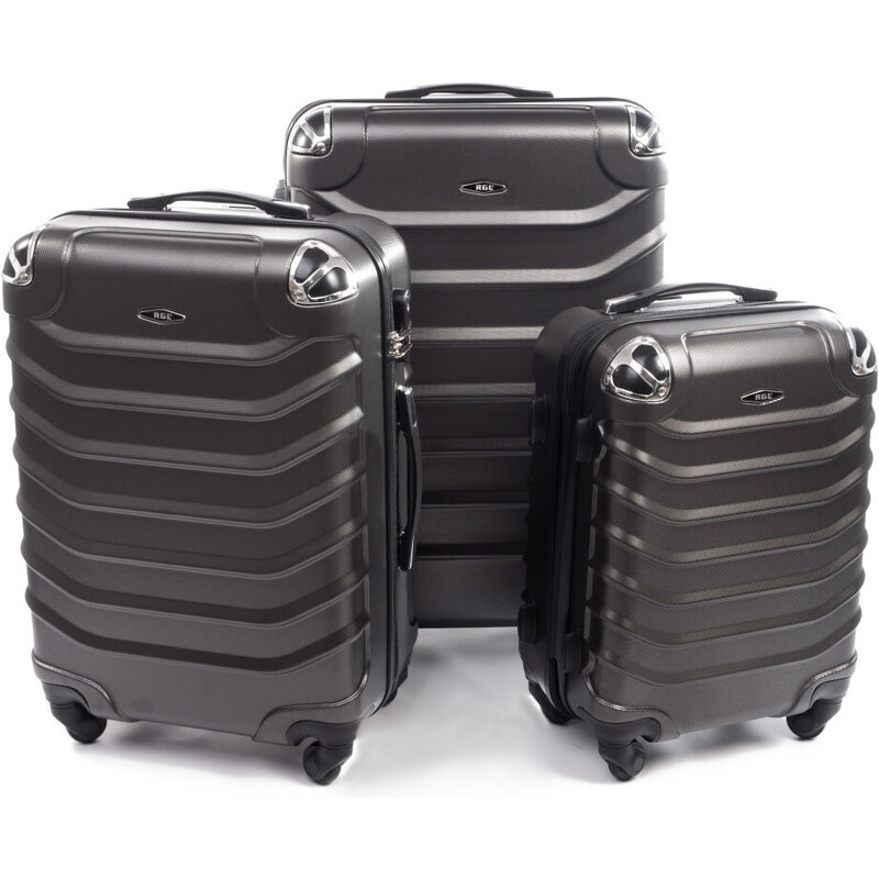 Rogal Čierna sada 3 plastových kufrov Premium - veľ. M, L, XL 30126745
