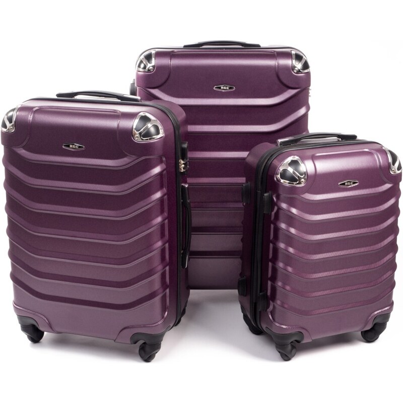 Rogal Fialová sada 3 plastových kufrov Premium - veľ. M, L, XL 30126748