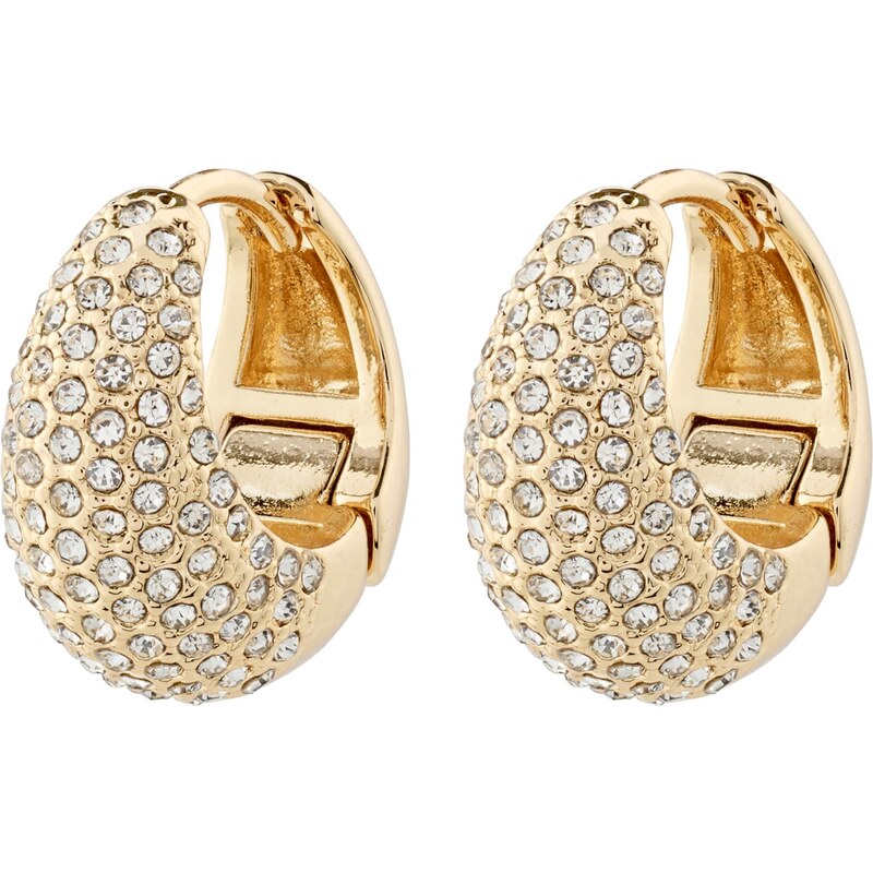 Pilgrim Náušnice Focus zlatá / priehľadná 54354944