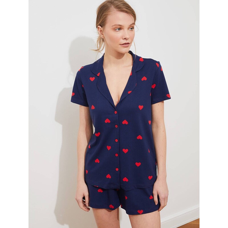 Trendyol Kraťasy tmavomodrá / červená 67820129