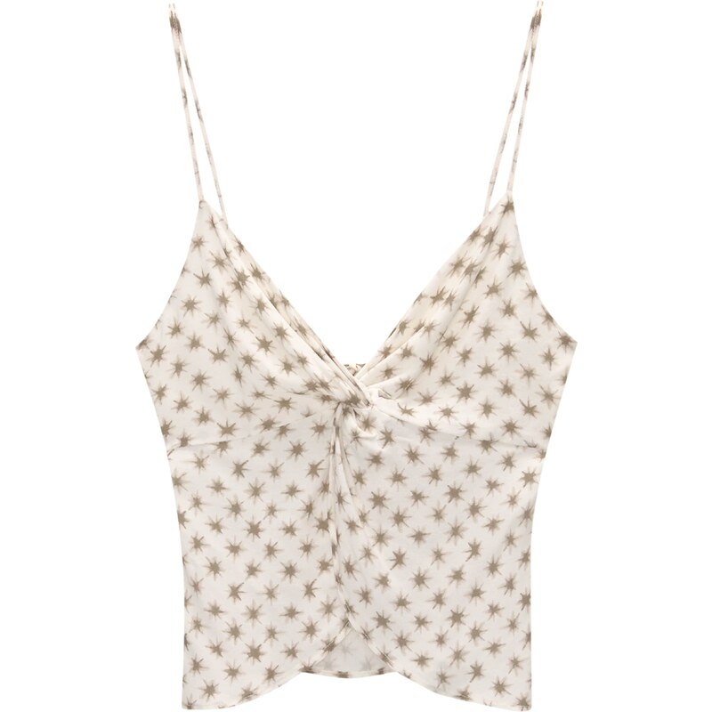 Pull&Bear Top tmavošedá / biela 54370312