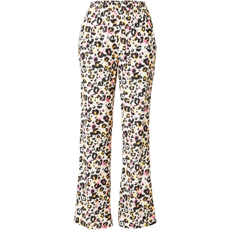 PIECES Nohavice PCARLEM sivobéžová / mandarínková / pitaya / čierna 54371391