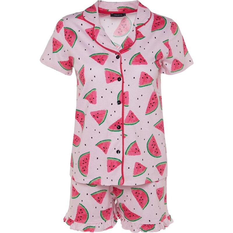 Trendyol Kraťasy zelená / ružová / svetloružová / čierna 67801186