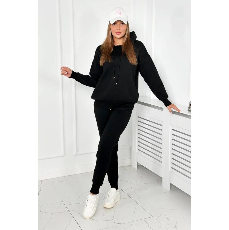 MladaModa 2-dielna svetrová súprava model 2024-30 čierna 58163631