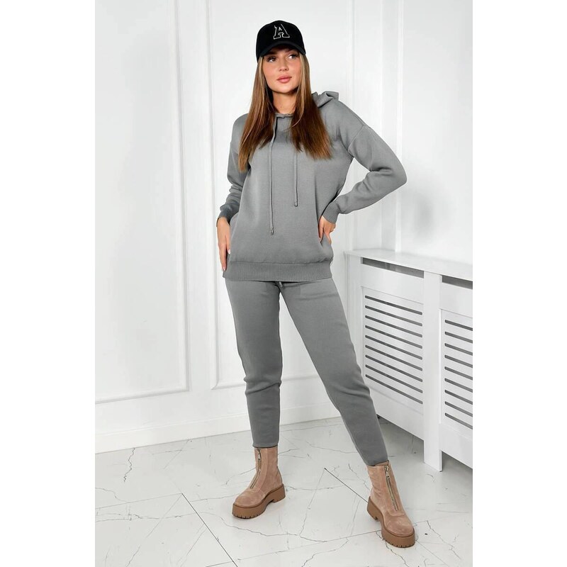 MladaModa 2-dielna svetrová súprava model 2024-30 tmavá šedá 58163635