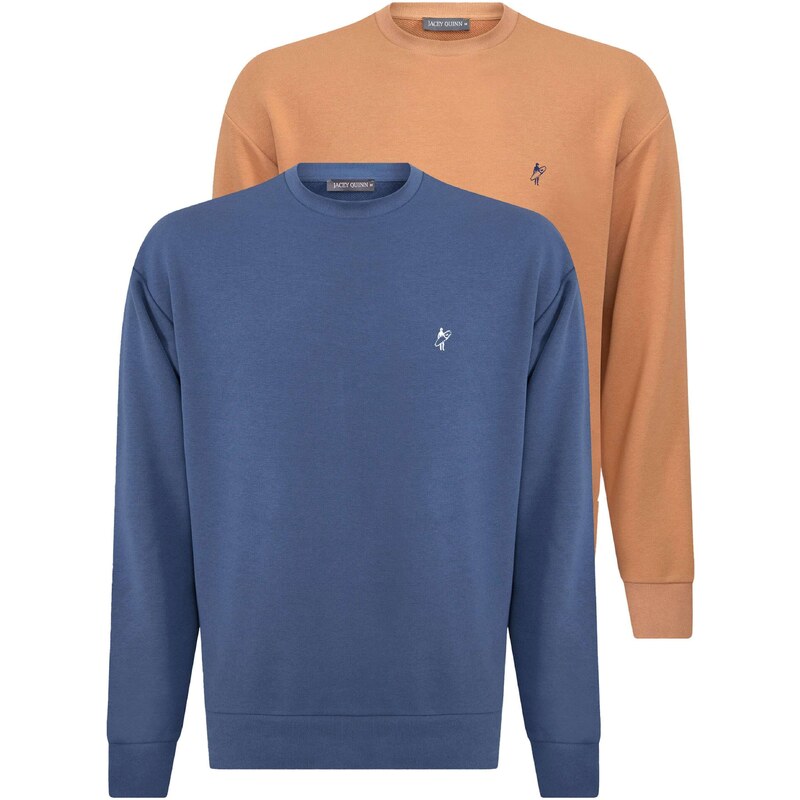 Jacey Quinn Mikina modrá / svetlohnedá / biela 54338330