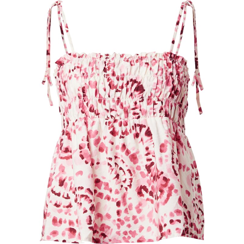 PIECES Top PCKOI ružová / ružová / tmavočervená / šedobiela 54372276