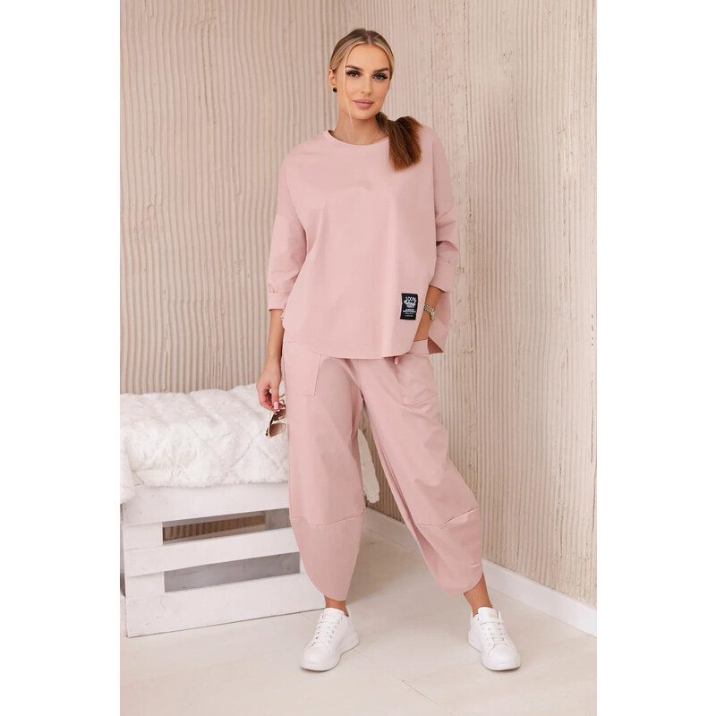 Fashionweek Talianska súprava nohavíc a blúzky, voľný, pohodlný štýl 52330544