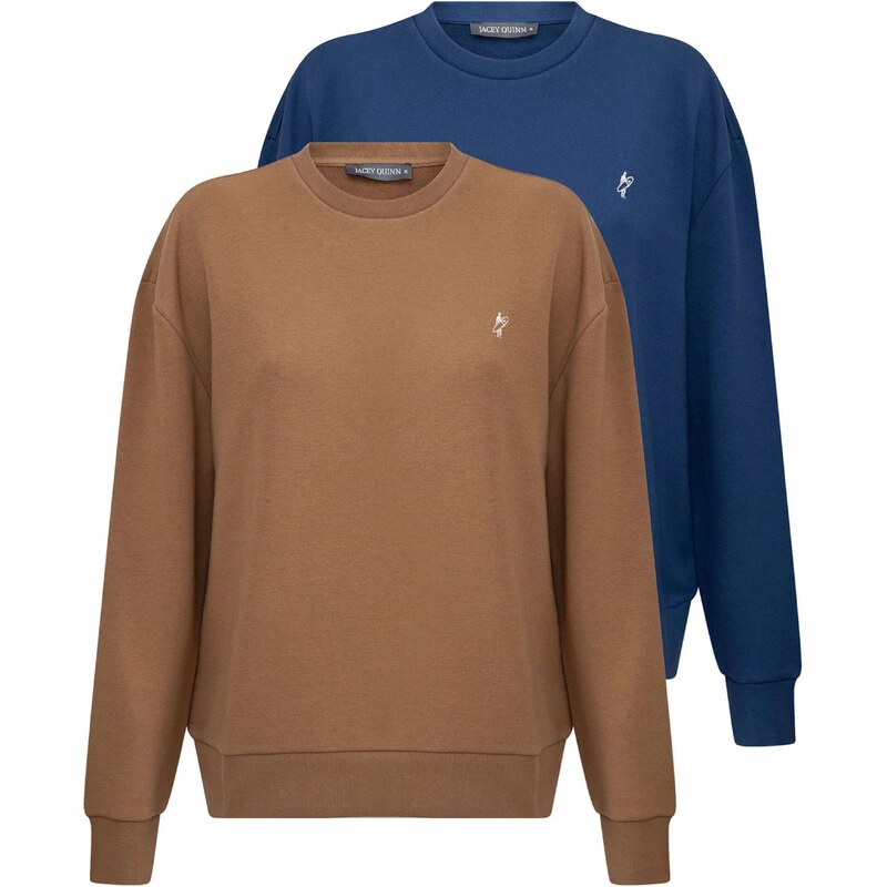 Jacey Quinn Mikina modrá / hnedá / biela 54338428