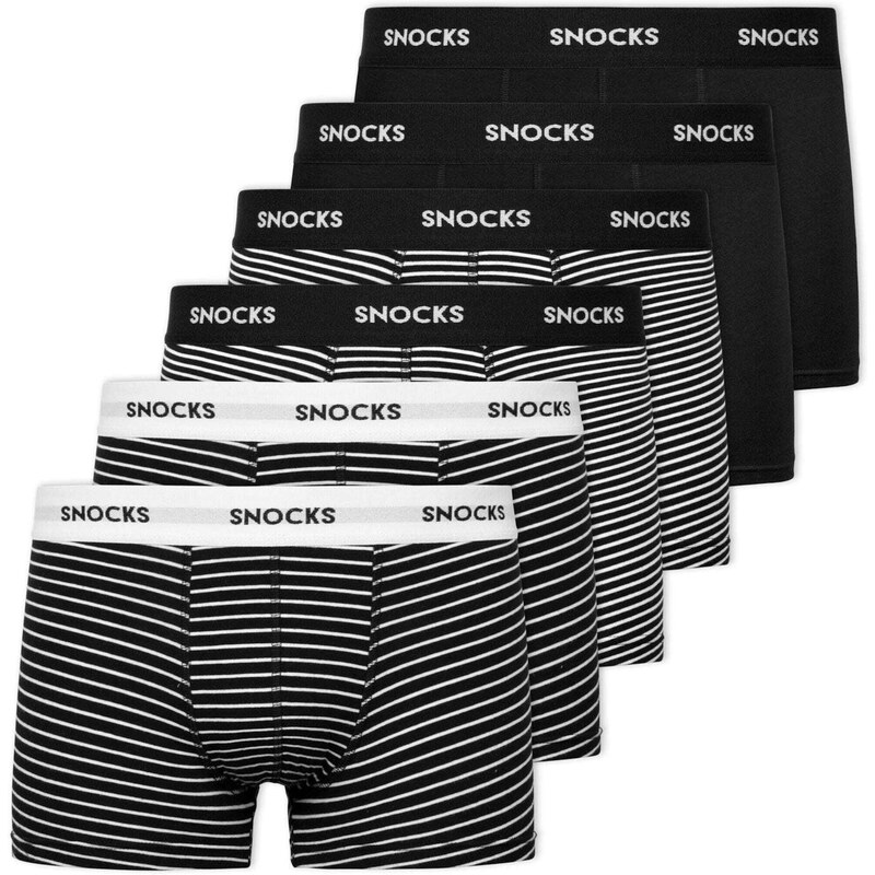 SNOCKS Boxerky svetlosivá / čierna / biela 60398211