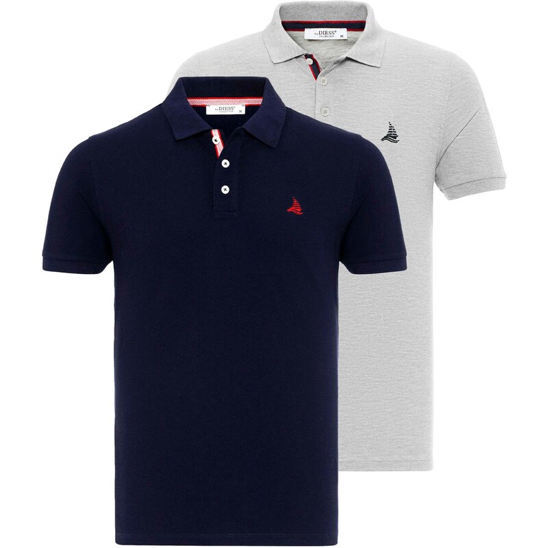 By Diess Collection Tričko námornícka modrá / sivá melírovaná / 54359667