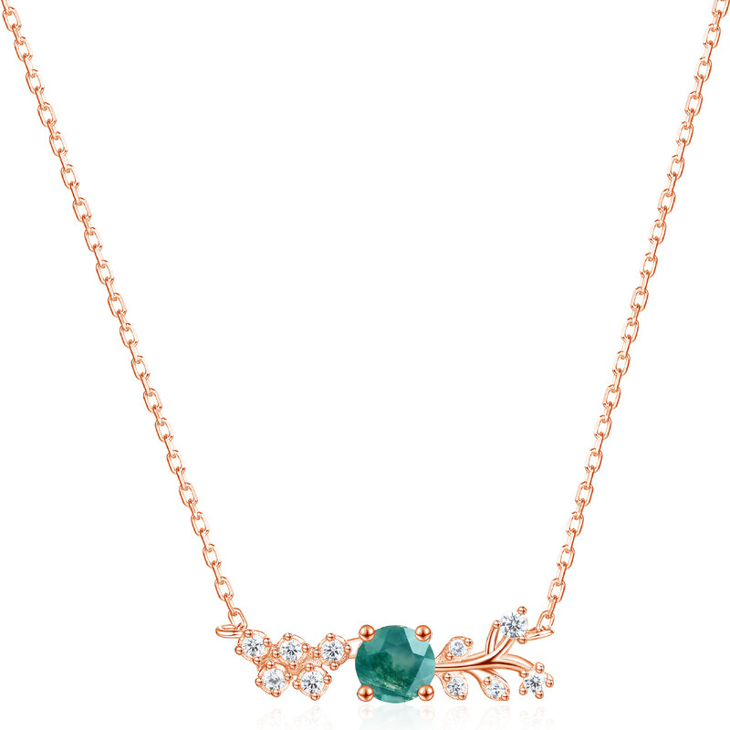 Olivie Strieborný náhrdelník MACHOVÝ ACHÁT ROSE 8913 53468305