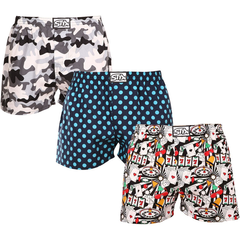 3PACK pánske trenky Styx art klasická guma viacfarebné (3A14731) 53433145