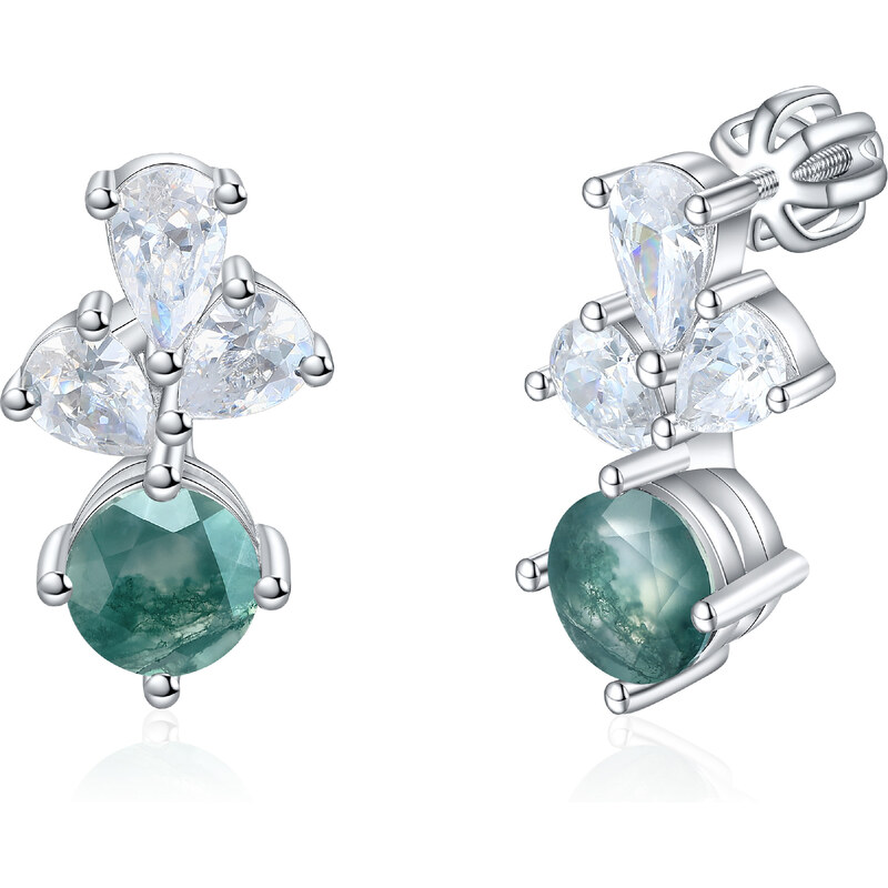 Olivie Strieborné náušnice MACHOVÝ ACHÁT 8920 53448676