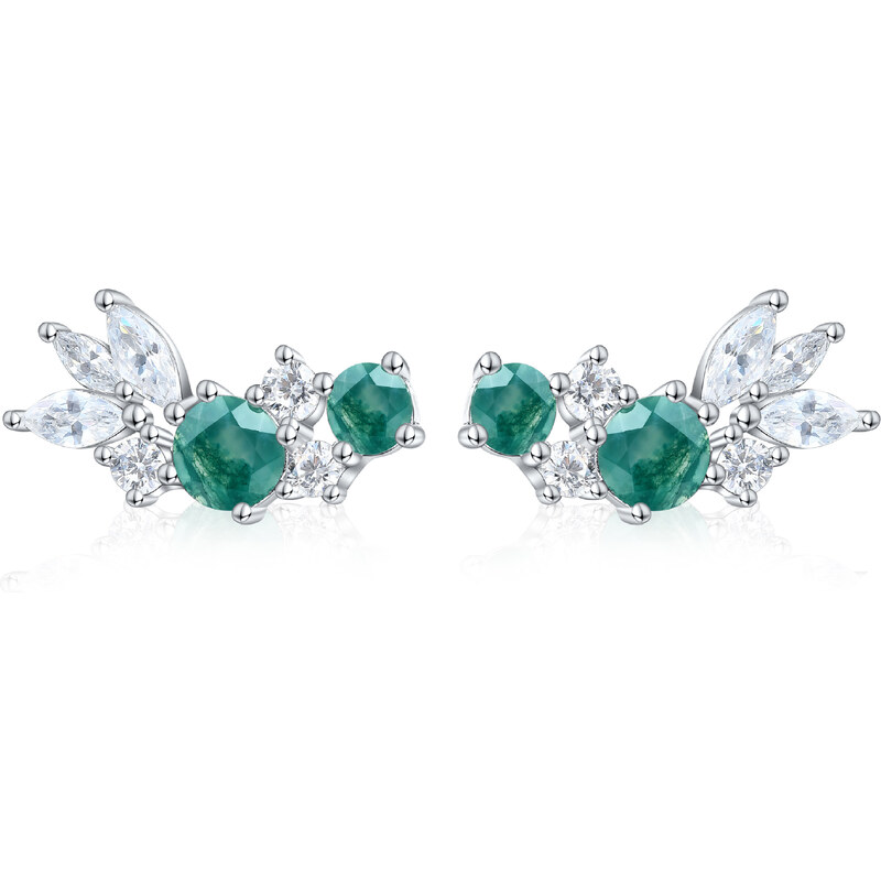 Olivie Strieborné náušnice MACHOVÝ ACHÁT 8923 53448679